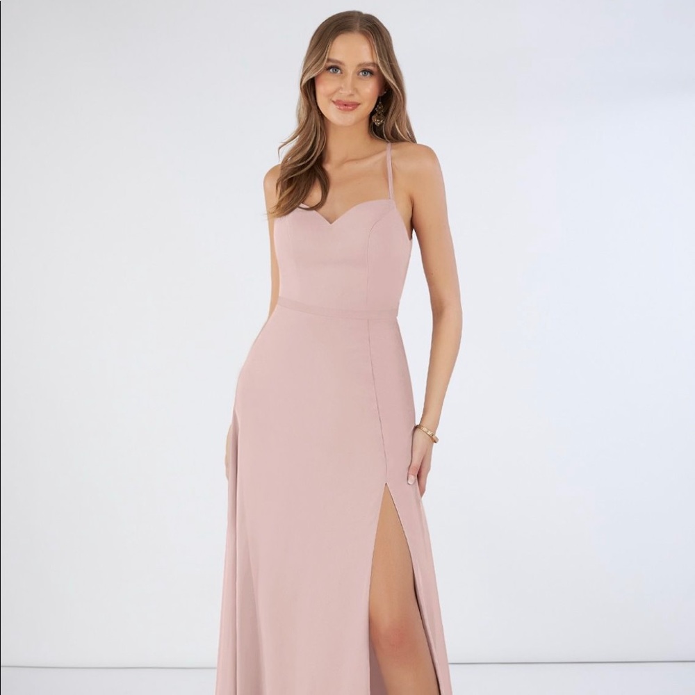 Azazie Dusty Rose Mandy Bridesmaids Formal Dress, Size 0